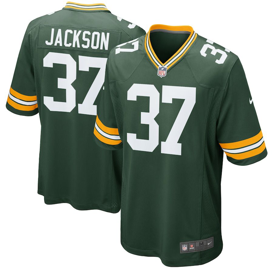 Men Green Bay Packers #37 Josh Jackson Nike Green Game Player NFL Jersey